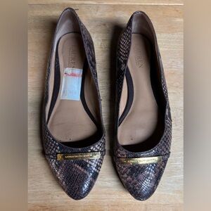 Ralph Lauren Snake Skin Pattern Pointed Flats